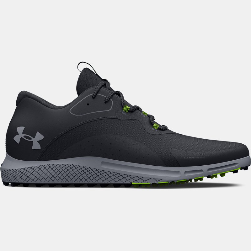 Men's Under Armour Charged Draw 2 Spikeless Golf Shoes Black / Black / Steel 45.5
